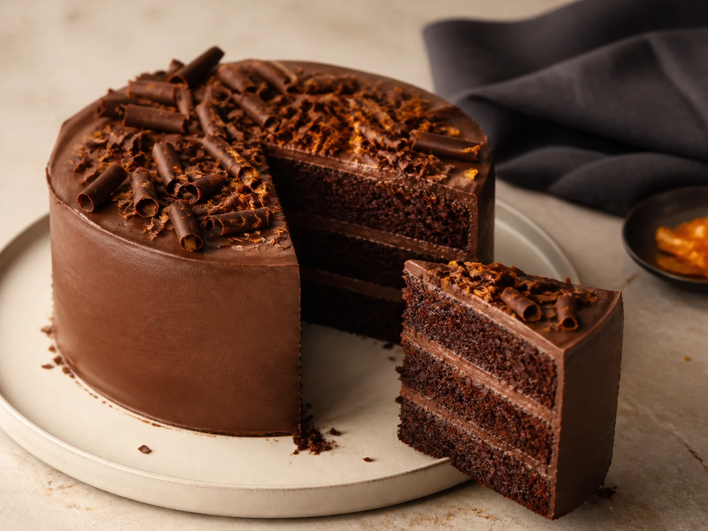 Handmade chocolate layer cake from The Cake Factory for business cake orders in Singapore
